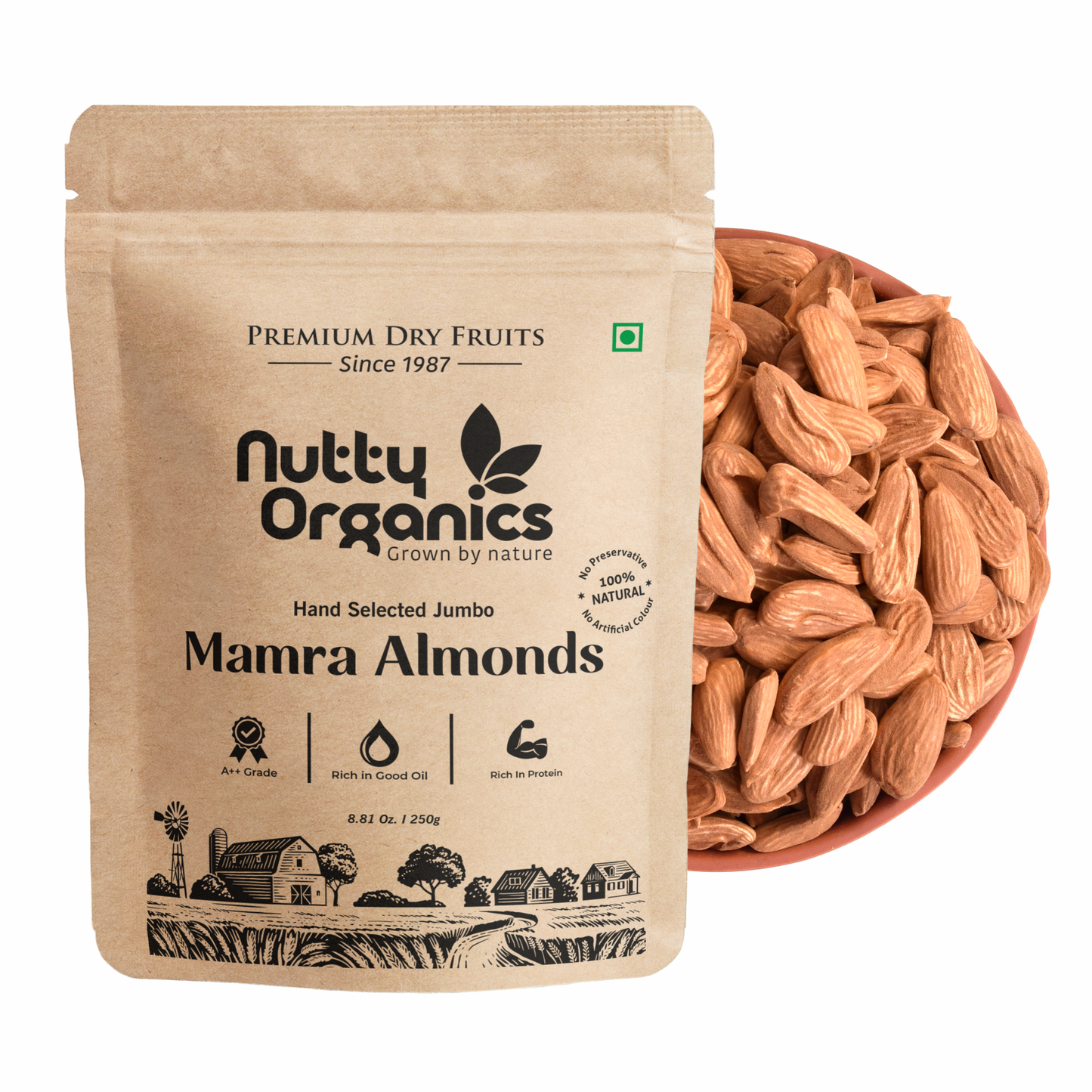 Premium Mamra Almonds | Grade A++ Rich in Oil, Vitamins & Protein