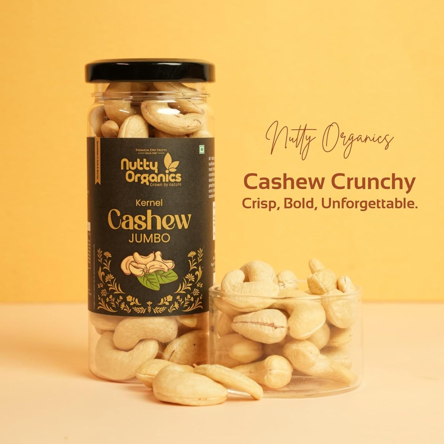 Nutty Organics Premium Diwali Gift Box: Cashew, Almond & Whole Cranberry — 3×160g Jars | Vegan, Gluten-Free