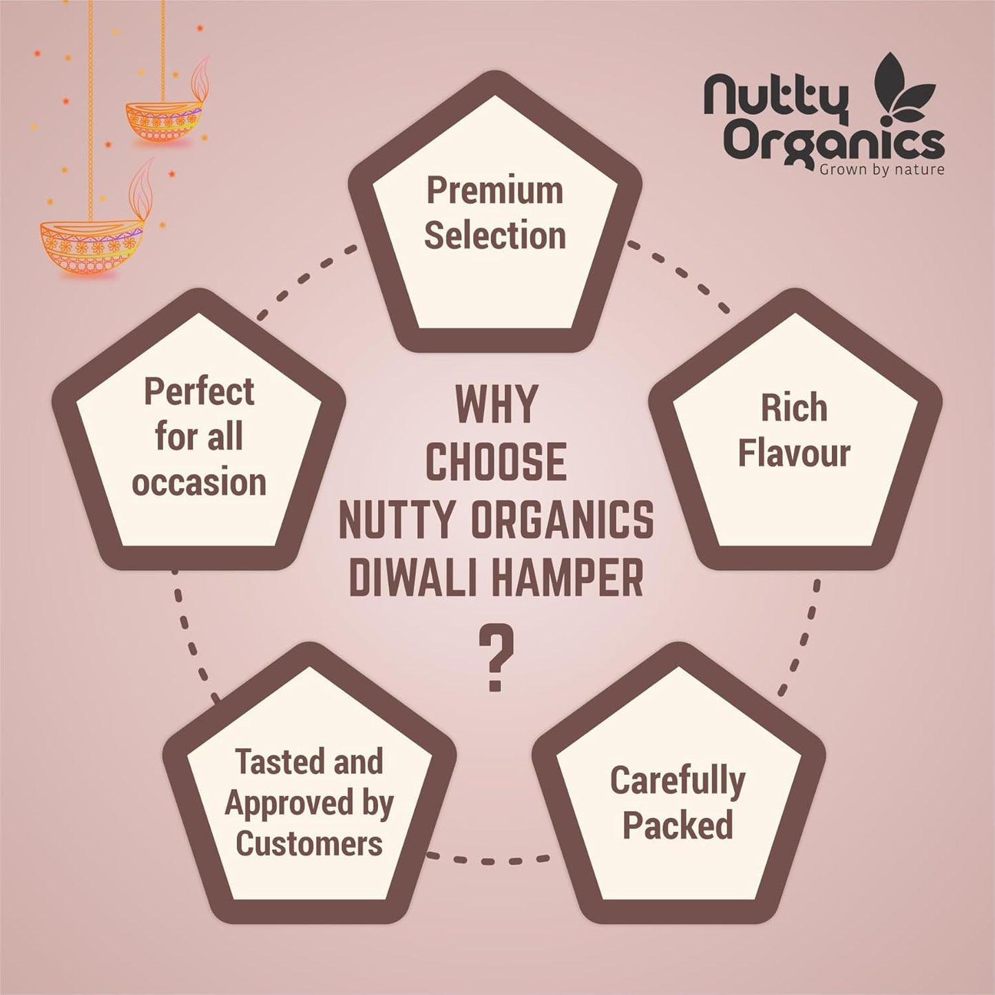 Nutty Organics Gift Box: Cashew · Almonds · Raisins · Pistachio — 100g Each (400g)
