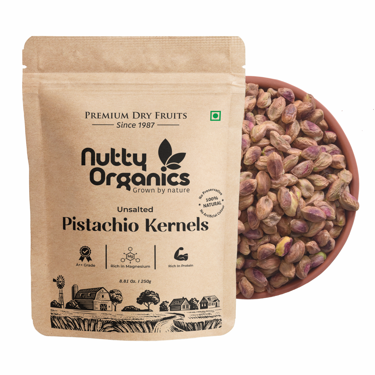 Premium Unsalted Pista Kernels | Jumbo Size & Fresh | Grade A++ Imported