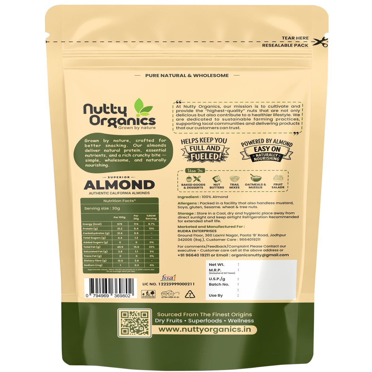 California Almonds – Jumbo Size Kernels | Crunchy & Protein-Rich