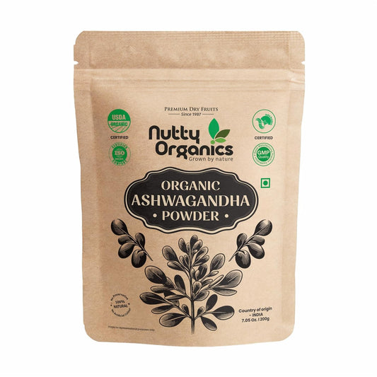 Certified Organic Ashwagandha Powder 200 Gram | Calming, Strengthening & Adaptogen-Rich