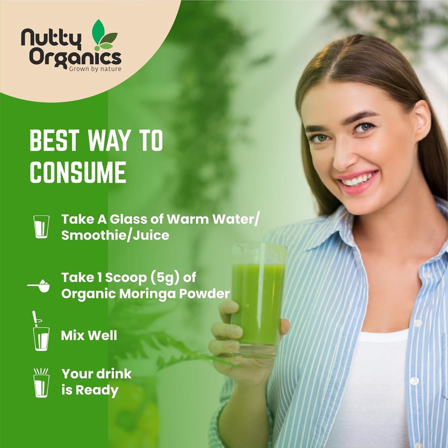 Certified Organic Moringa Powder 200 Gram | Nutrient-Dense, Energizing & Detox-Friendly