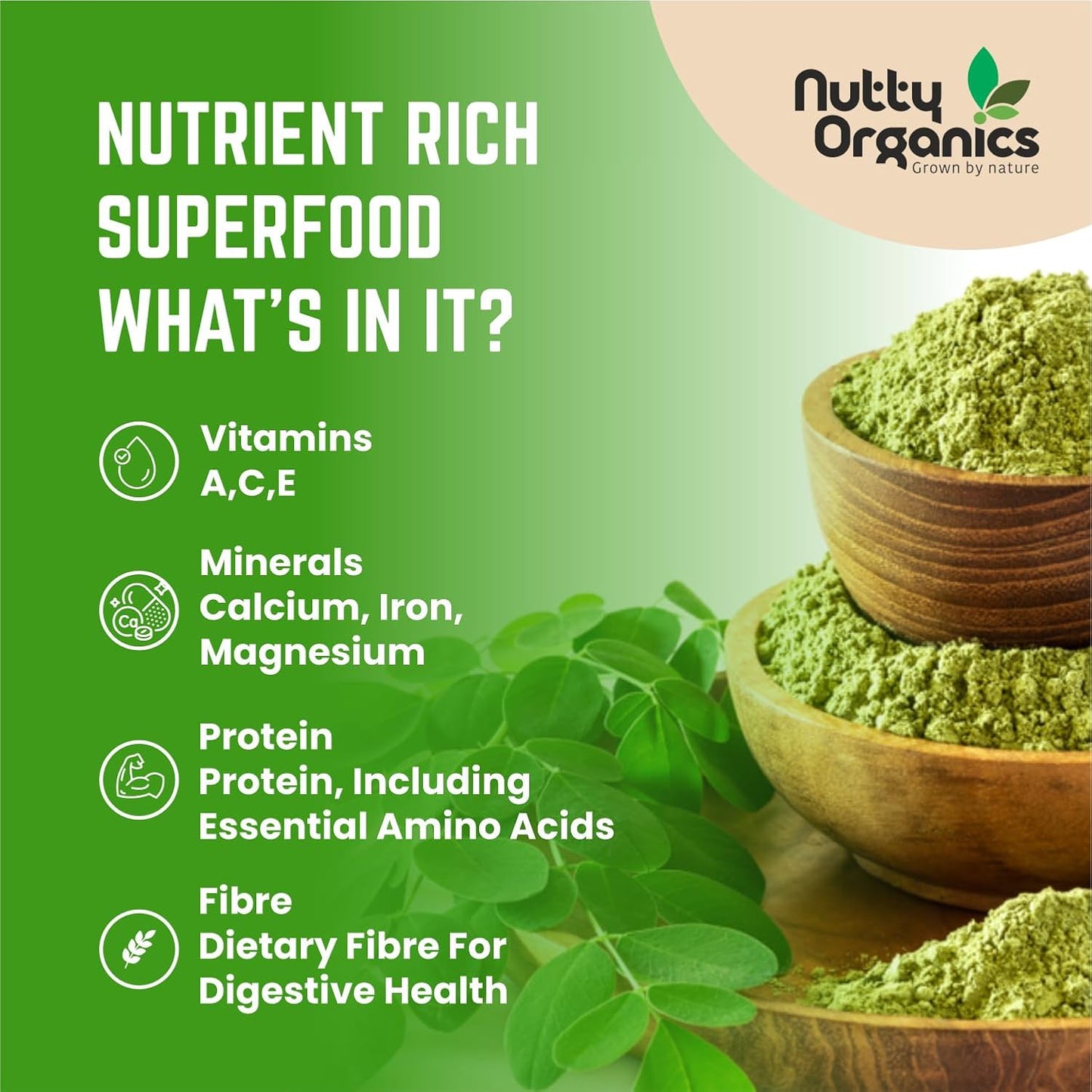 Certified Organic Moringa Powder 200 Gram | Nutrient-Dense, Energizing & Detox-Friendly