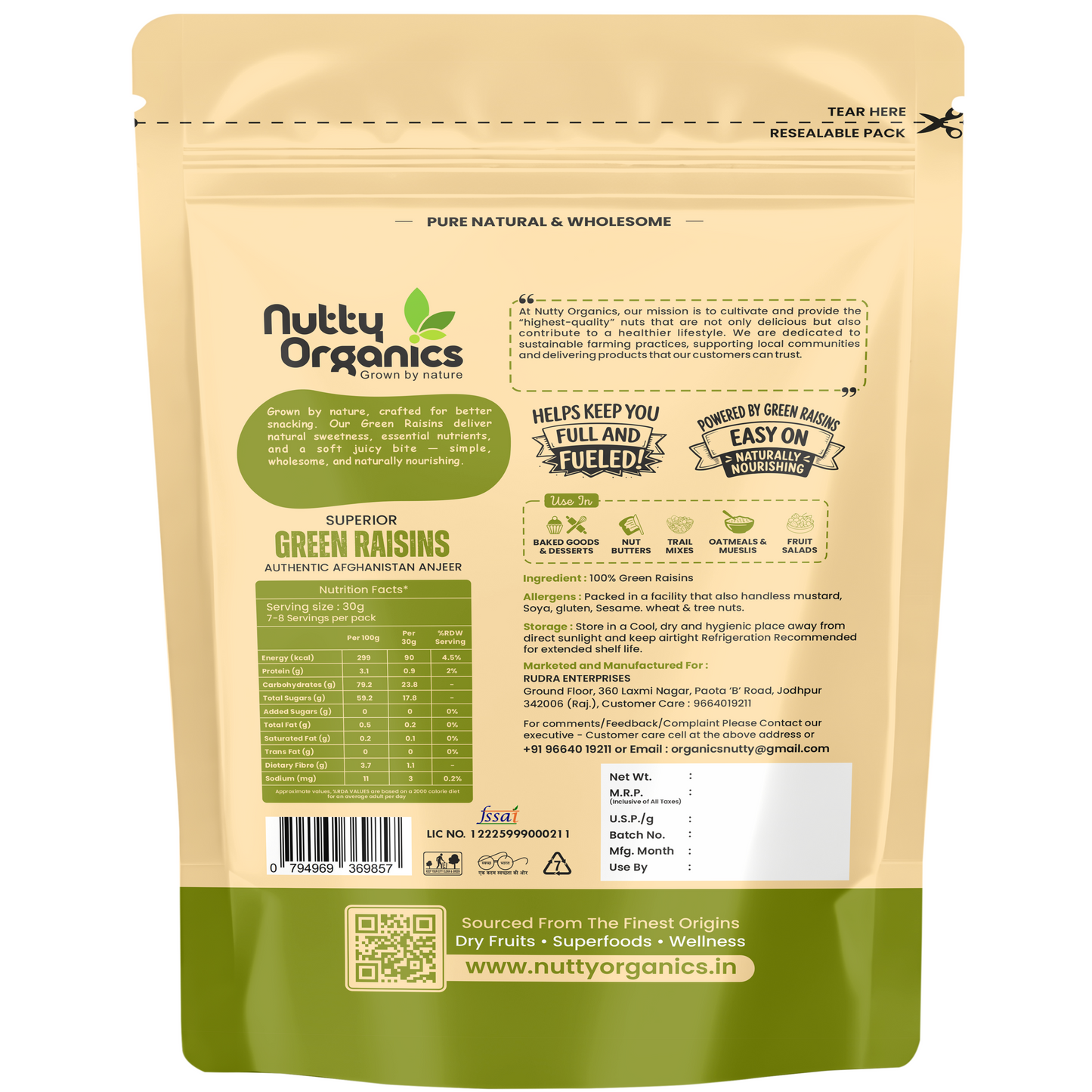 Green Sunderkhani Raisins – Jumbo Size Kismish