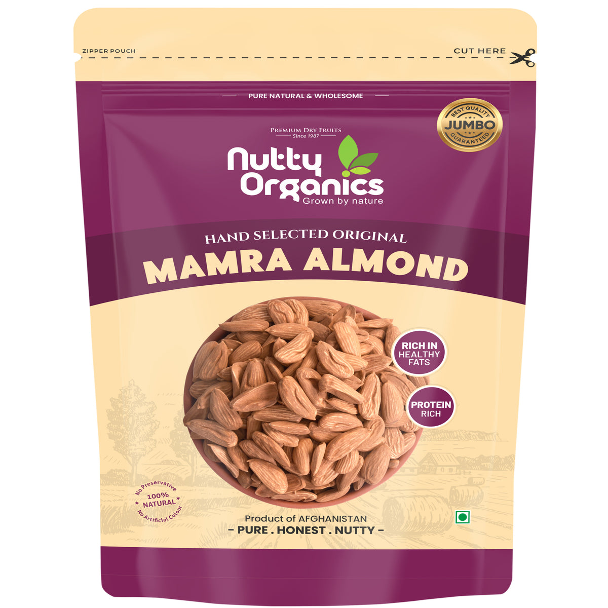 Mamra Almond Jumbo Size Kernels | Crispy, Fresh & Protein-Rich