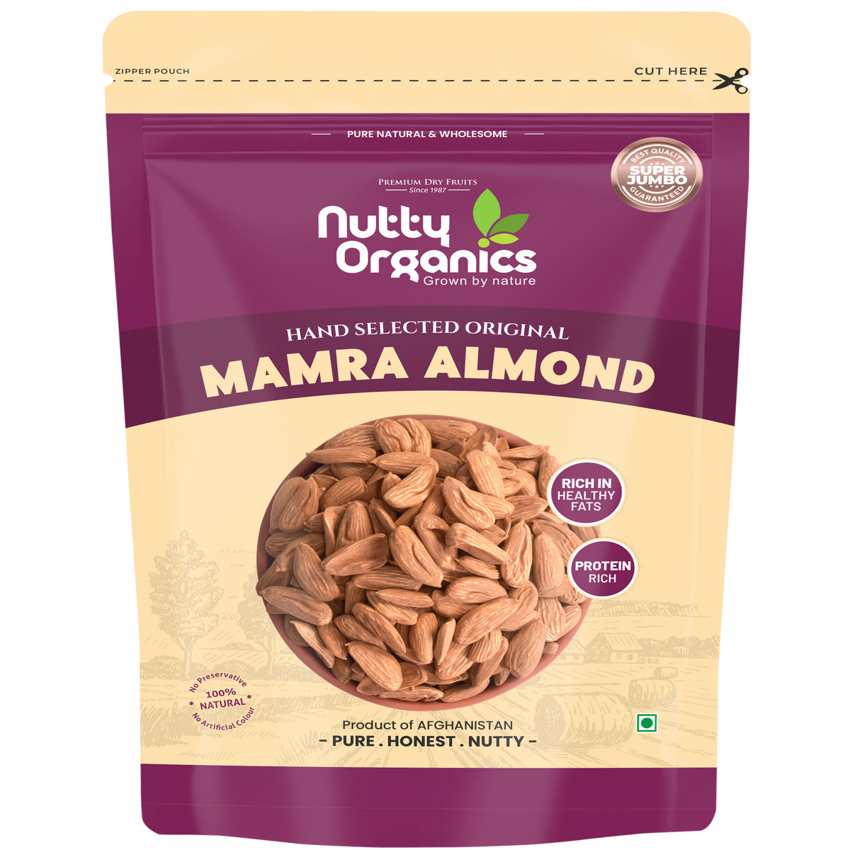 Mamra Almond Super Jumbo Size Kernels| Crispy, Fresh & Protein-Rich