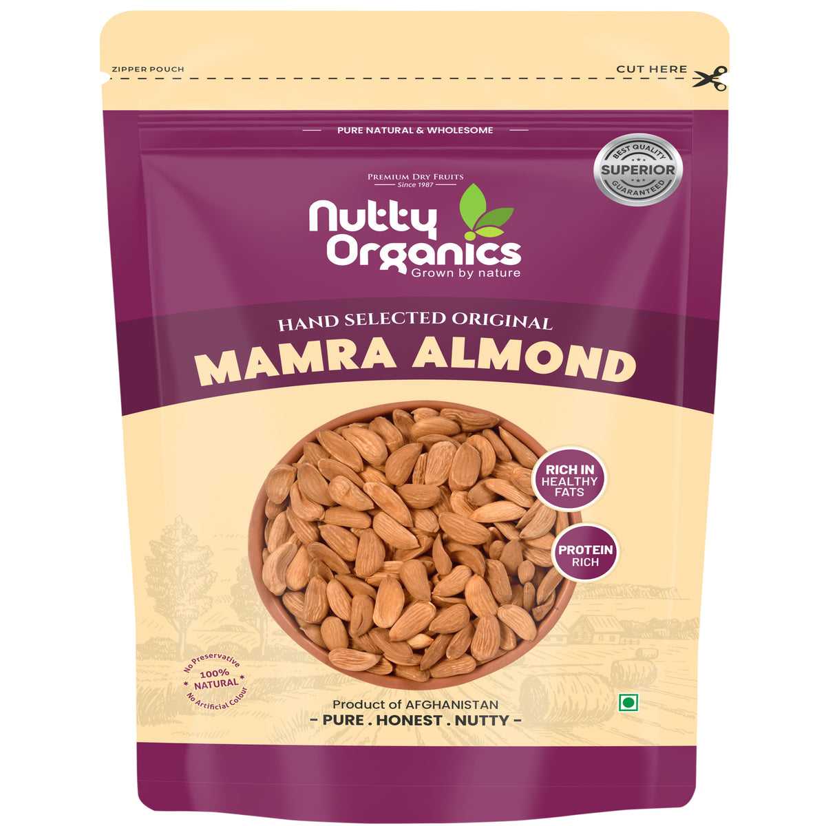 Mamra Almond Large Size Kernels | Crispy, Fresh & Protein-Rich