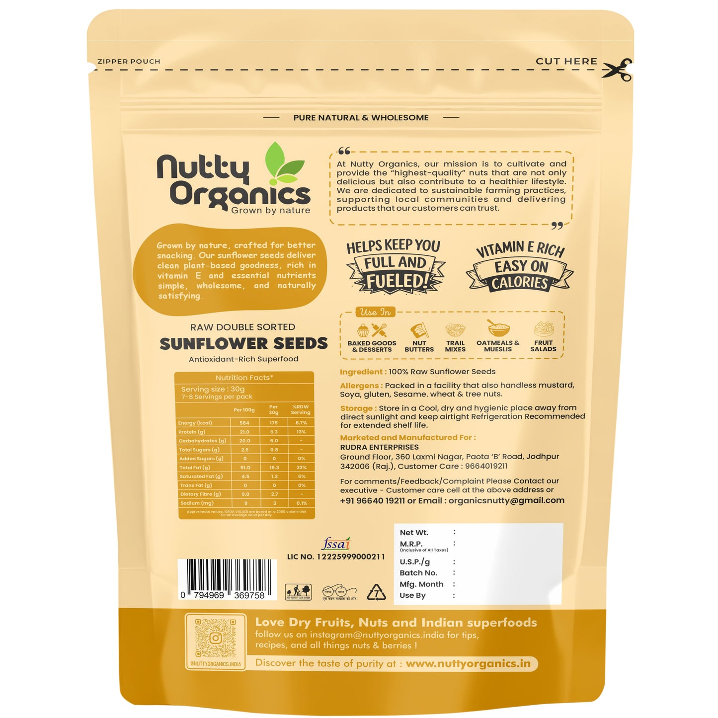 Double Sortex Sunflower Seeds | Light, Crunchy & Vitamin-Rich